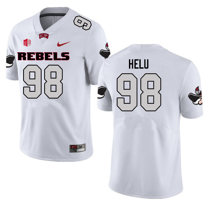 Men #98 Jameson Helu UNLV Rebels College Football Jerseys Sale-White